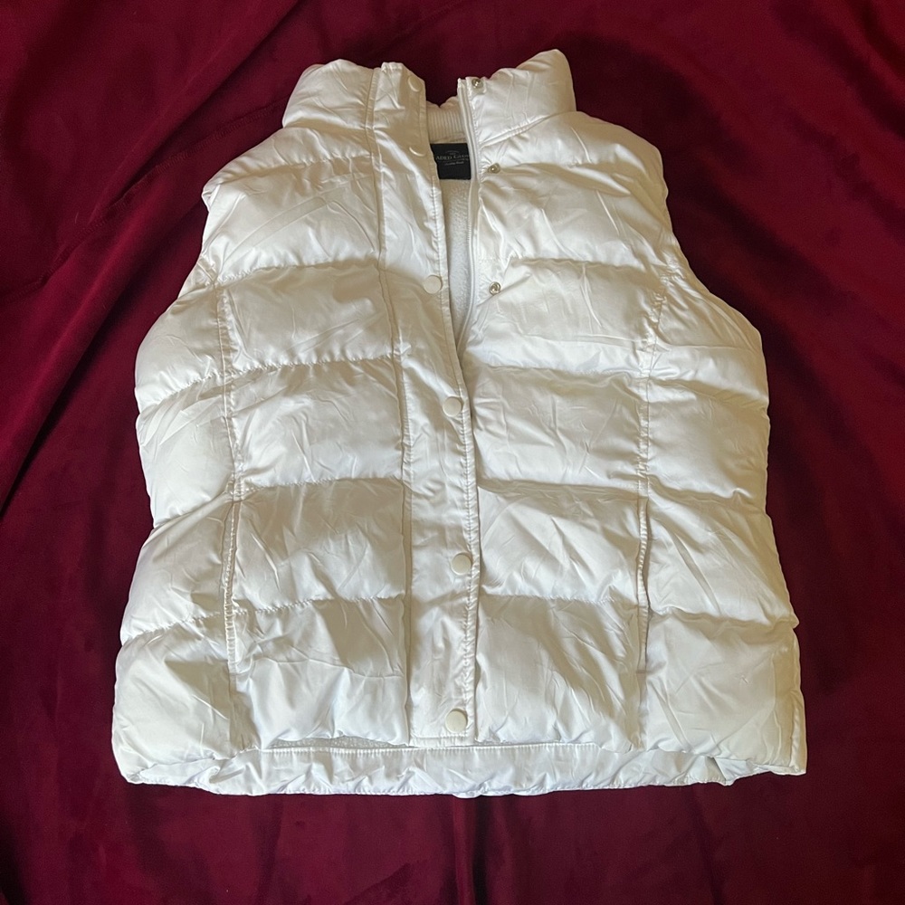 White Cute Warm Puffer Vest